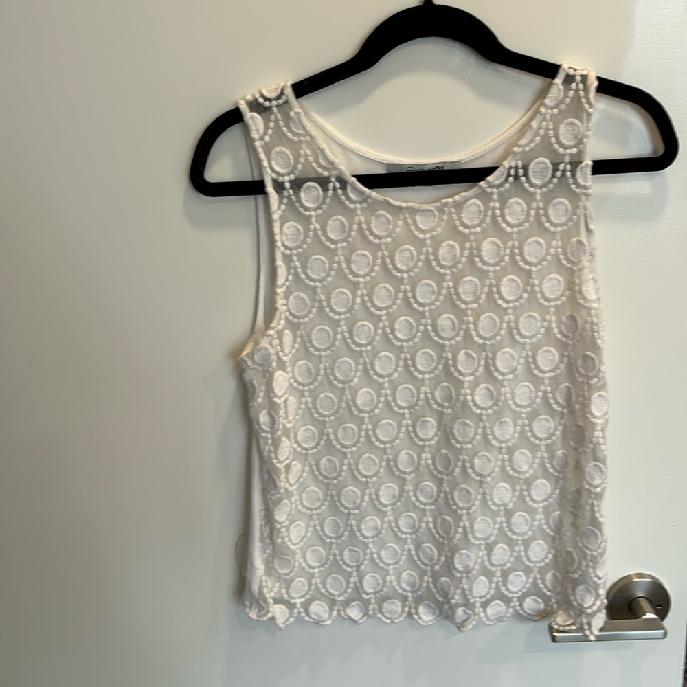Forever 21 White Lace Tank